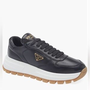 Prada Women’s Prax Black Leather Sneakers 8.5